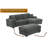 102" Upholstered Deep Seat Chaise Sofa With Ottoman-1430693875-1430693868