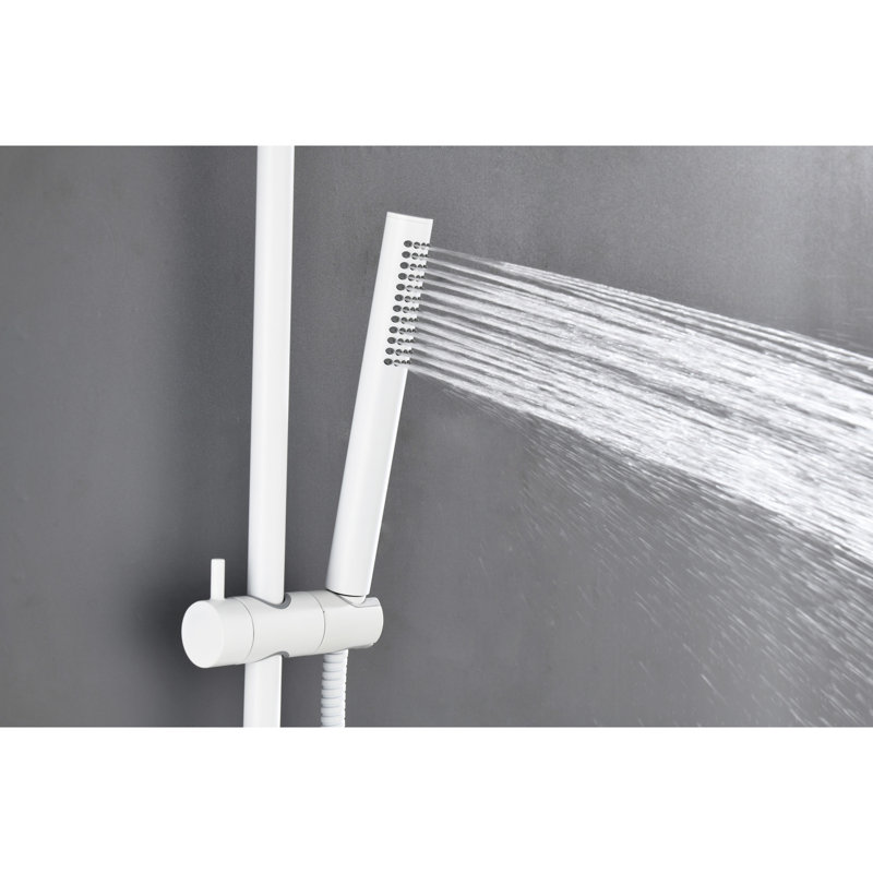 Stainless Steel Shower Slide Bar With Handheld And 69" Extra-Long Hose - Material Robust Rail Ergonomic Design