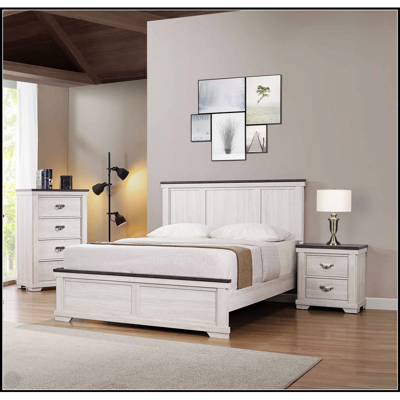 Commode rustique à quatre tiroirs rustique en bois massif beige pour le rangement de la chambre à coucher