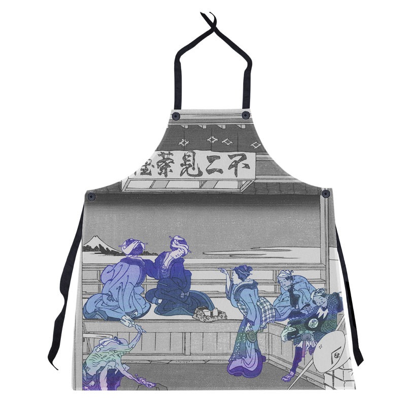 Bib Apron, Gray/Blue