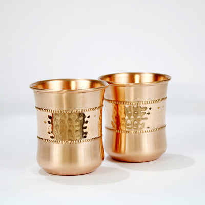 250 ml Handmade Copper Drinking Glass Set