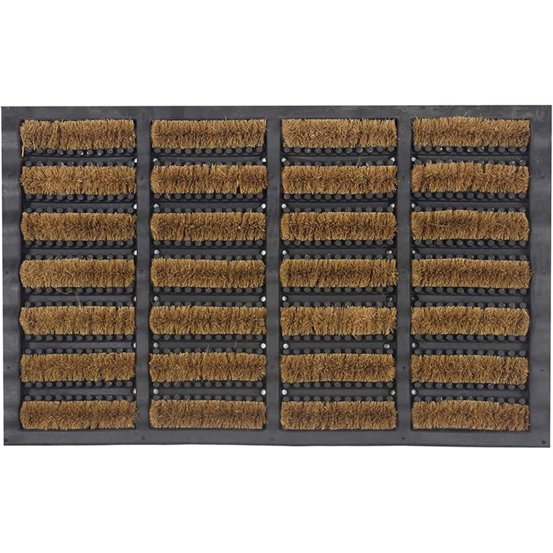 Door Mat Heavy Duty Outdoor Doormats Removes Grass, Mud and Dirt 100% Natural Coir Bristle with Rubber Backing Machine Washable Non-Slip Doormats Large (nbs Pack of 1, 40 x 60 cm)
