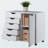 Holthaus Multi Storage Mobile Cabinet With 5-Drawer in White Finish, 26.03" H X 30.41" W X 15.85" D-1277061325