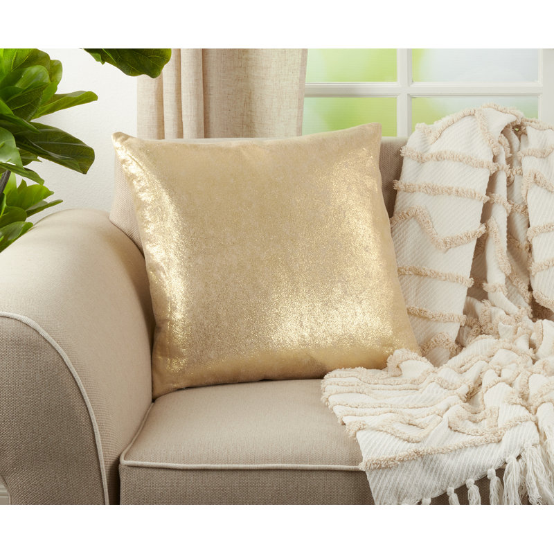 Down Blend Square Throw Pillow, Gold