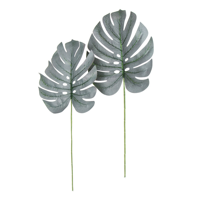 Tige de feuille artificielle Philodendron Monstera, H 28 po x l 11 po x P 0,25 po