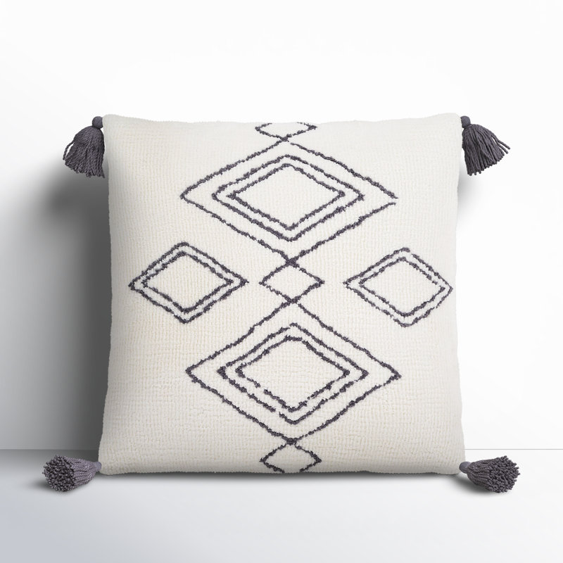Saveria Tassels Throw Pillow, Poly Fill, 20" x 20"