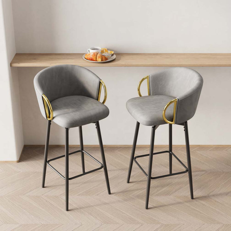 Tabouret de bar pivotant à 360 °, Noir, noir, noir, noir, Gris