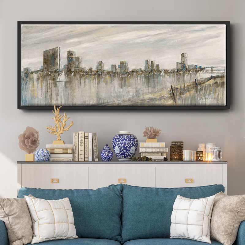 Toile encadrée Skyline, H 20 po x l 50 po