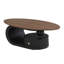 Ensemble de 2 tables gigognes de luxe, tables avec rangement pour le salon, ensemble de tables ovales et rondes, table centrale, table basse-2122490839
