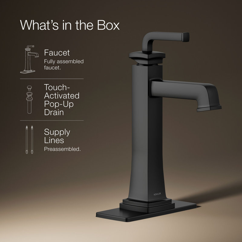 Riff Tall Single-Handle Bathroom Sink Faucet 1.2 GPM, Matte Black, 1.2 GPM
