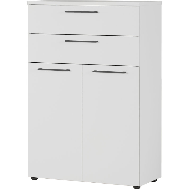 Miabella 80cm Wide 2 -Drawer File Cabinet, Light Grey