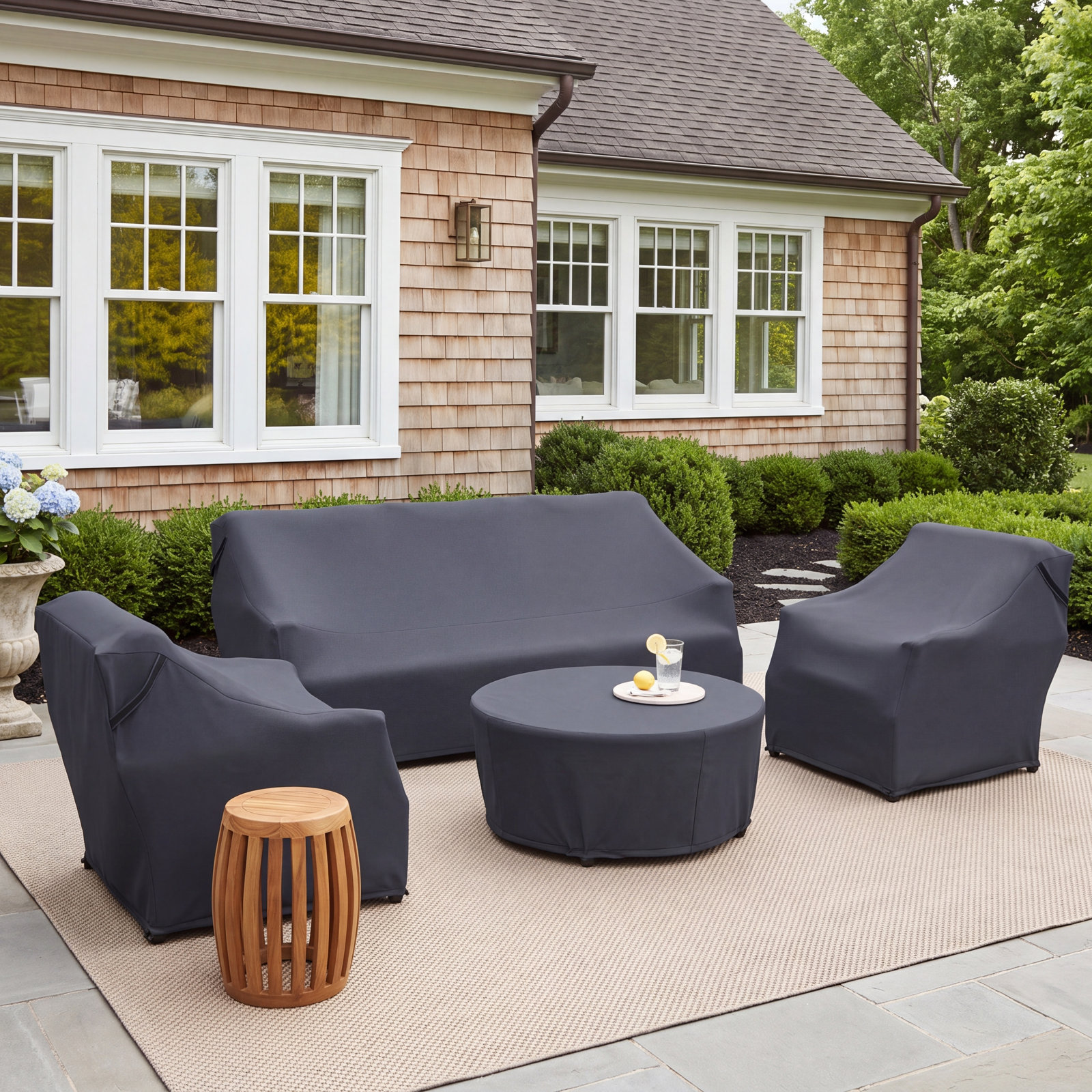 Teak Patio Conversation Set Cover