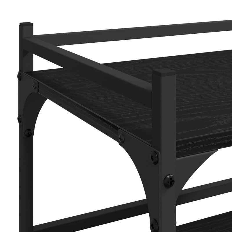 Wood Bar Cart, Black Oak
