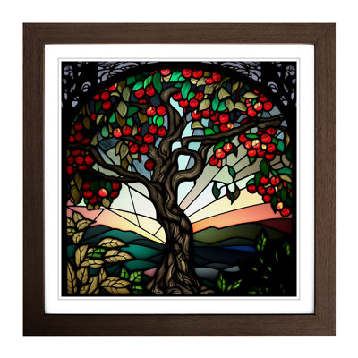 Apple Tree Stained Glass Effect - Framed Print