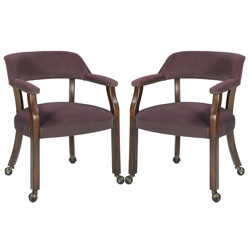 Chaise de salle à manger rembourrée en tissu de style moderne Mid-Century Wexford, 2, Mauve