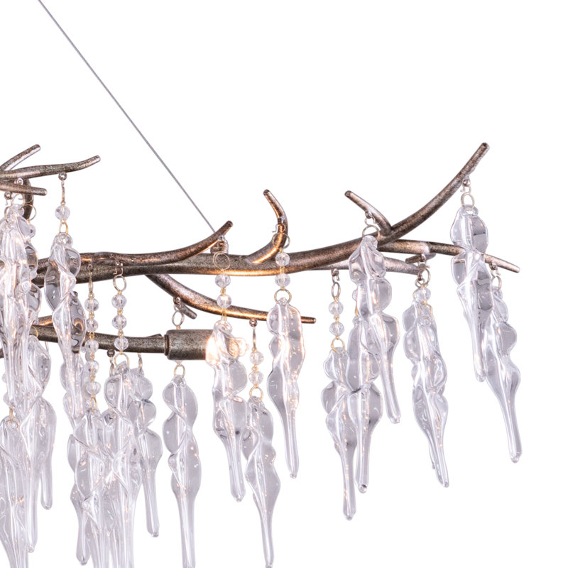 Lianian 40" W 6-Light Dimmable Geometric Chandelier with Crystal Accents