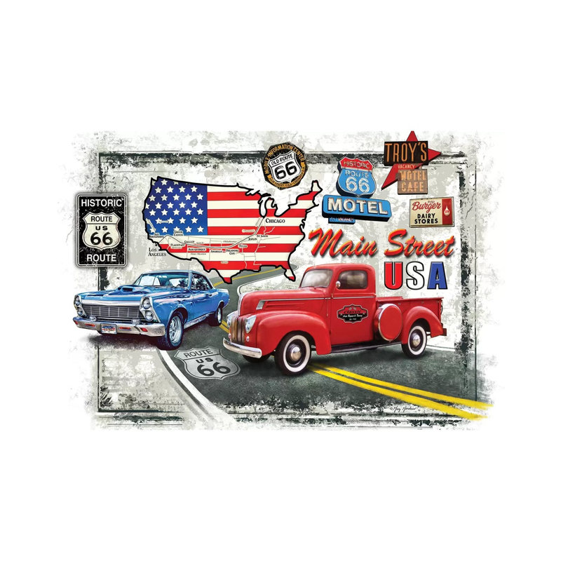 Nostalgic America Cars by Greg & Company - Wrapped Canvas Painting, 20.32 cm H x 30.48 cm W