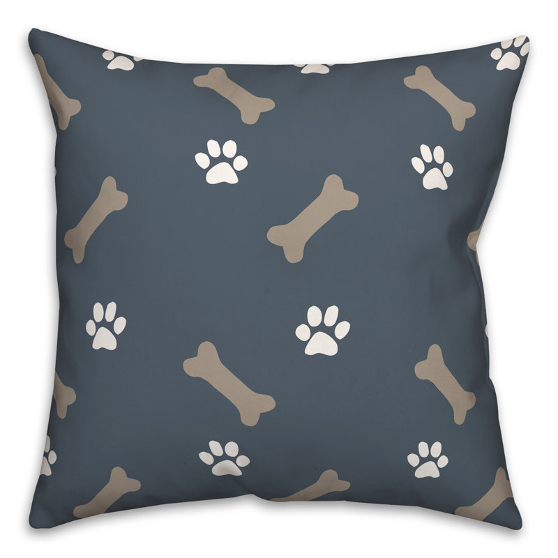 Animal Print Outdoor Reversible Throw Pillow, Blue, 18"H x 18"W