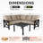Nolensville Outdoor 5-Person L-Shaped Patio Conversation Set-921829773