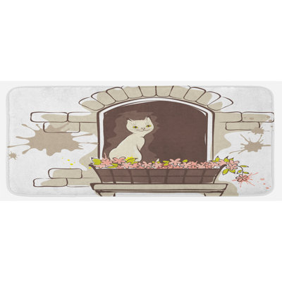 Solid Color Polyester Kitchen Mat