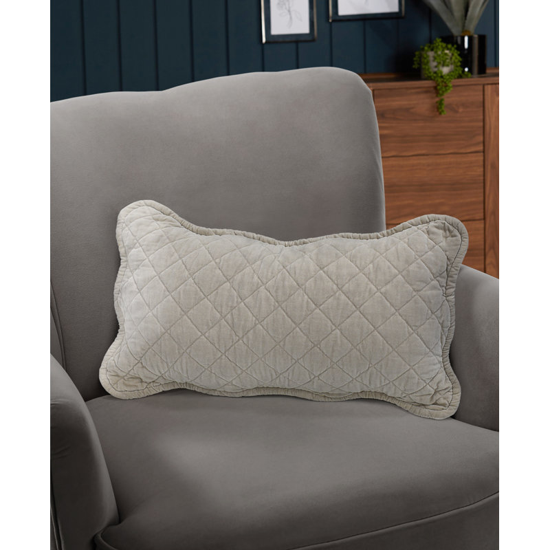 Mundo Geometric Rectangular Lumbar Cushion, Cream