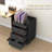 Cabinets, HOMCOM 3-Drawer Home Office Storage with Removable Tray | Rolling Under Desk Printer Stand | Black | Melamine-Coated Particle Board-1234299711