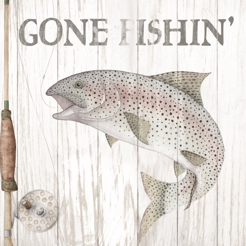 Lake Fishing I - Wrapped Canvas Print, 30cm H x 30cm W