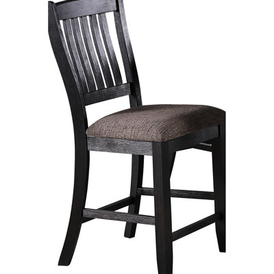 Chaise haute rustique noire, assise H 24 po, tissu, assise en bois avec apparence, 23,37 po