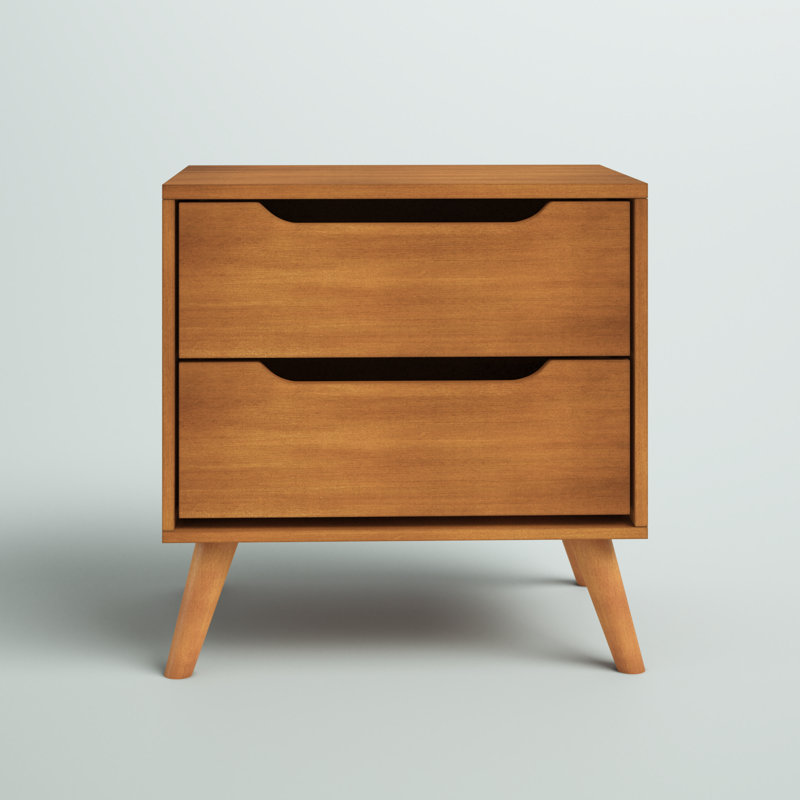 Stalter 2 - Drawer Solid Wood Nightstand, Oak