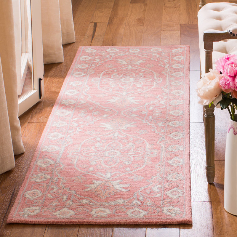 Tapis oriental en laine et coton touffeté à la main avec latex Crissyfield, Tapis de couloir 2 pi 3 po x 8 pi