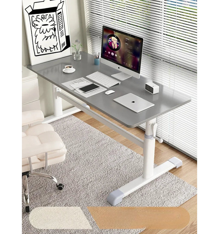 Coatsburg Rectangular Writing Desk, 86cm H x 100cm W x 60cm D, Grey/White