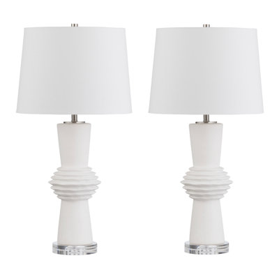 Lampe de table 29,25 "en céramique avec abat-jour blanc