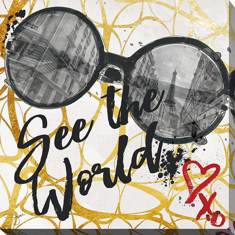 « see the world », reproduction d’impression sur toile, H 24 po x l 24 po x P 1 po, Toile tendue