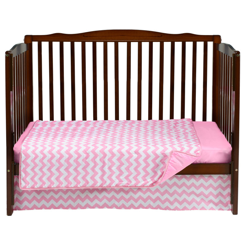 Ensemble de literie pour lit de bébé 3 pièces Daylin, Rose