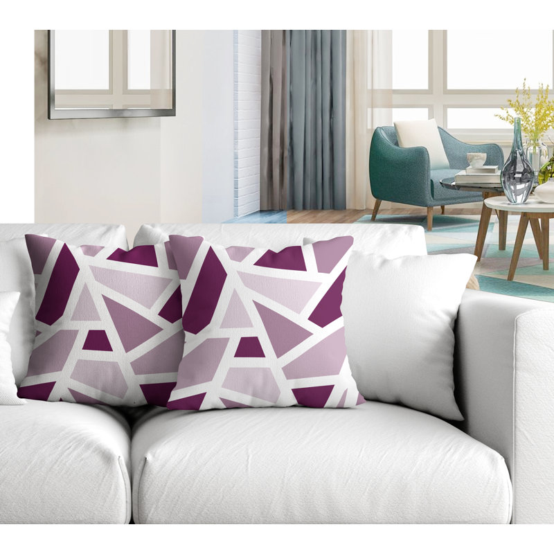 Coussin carré intérieur / extérieur Marion, L 17 po x H 17 po, Mauve