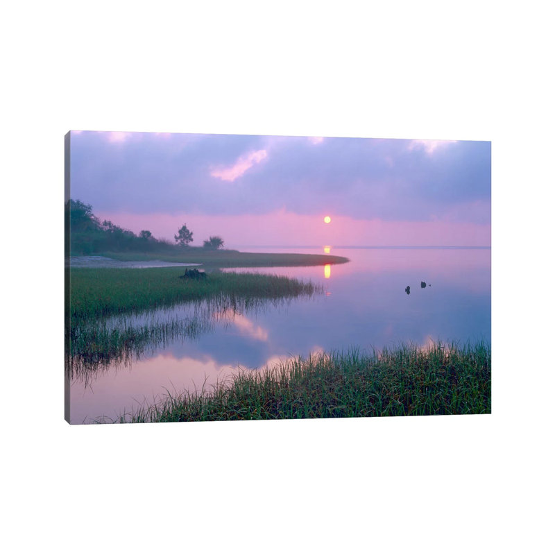 Marsh At Sunrise Over Eagle Bay, St Joseph Peninsula, Florida by Tim Fitzharris - Wrapped Canvas Print