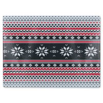 Abstract Christmas Dining Glass Chopping Board
