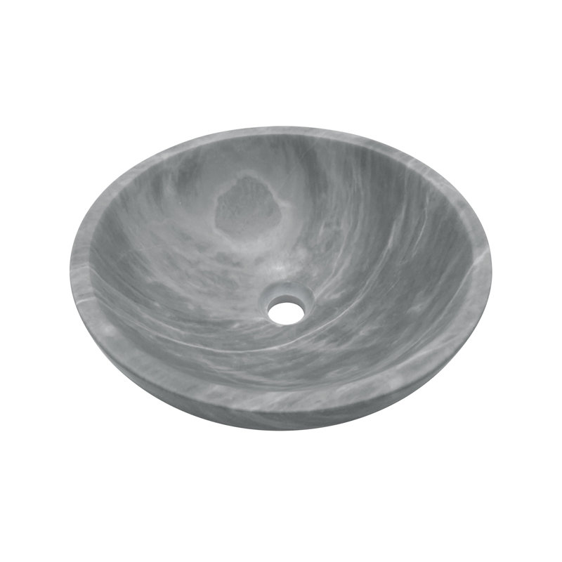 Carrara Gray Natural Marble Bathroom Vessel Sink, Gray
