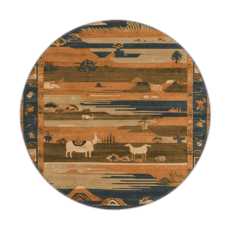 Tapis intérieur et extérieur ArtDeco, Rond 5 pi