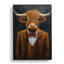 Highland Cow in a Suit Painting - Wrapped Canvas-1474941686
