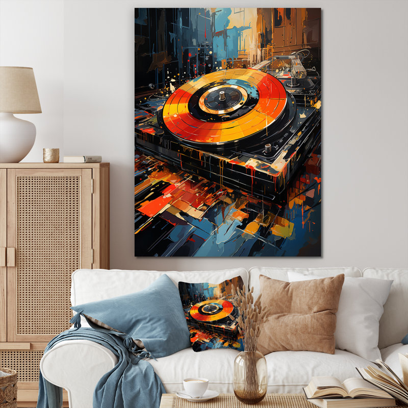 Popart Disque vinyle Reverie III sur toile, H 40 po x l 30 po x P 1,5 po, Toile tendue