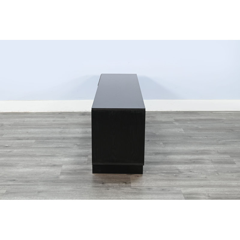 Console multimédia 56 po avec foyer électrique , Noir, noir, noir, noir