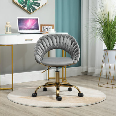 Chaise de travail en cuir véritable Quadry