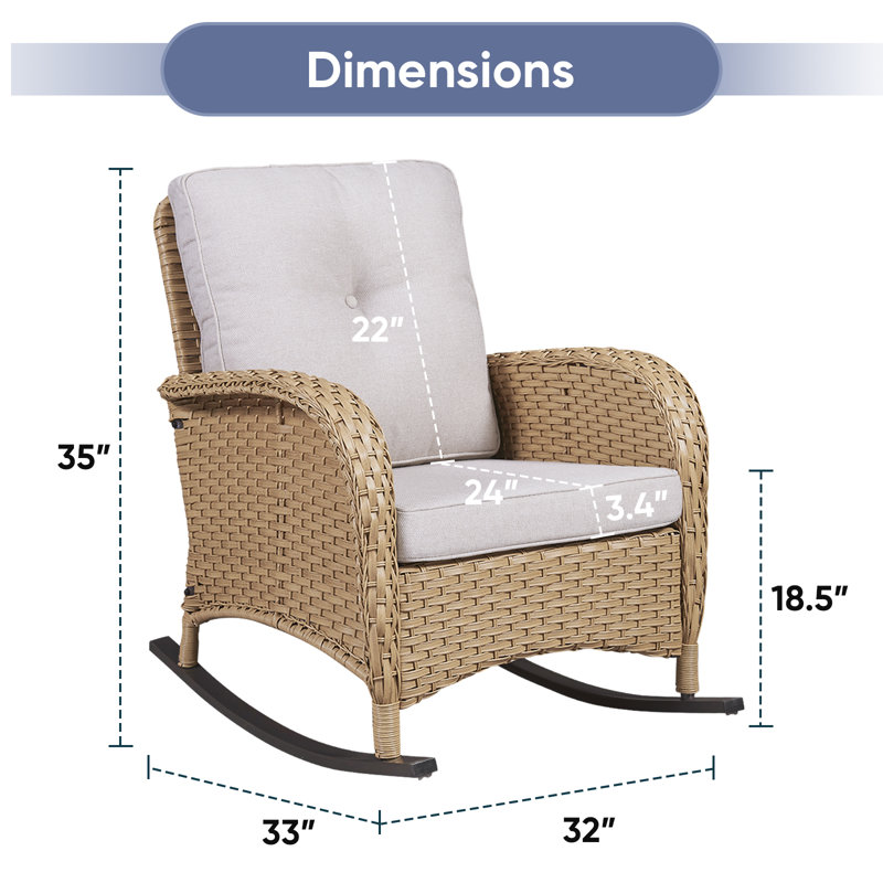 Chaise berçante d'extérieur Gaetanino, Beige, Jaune