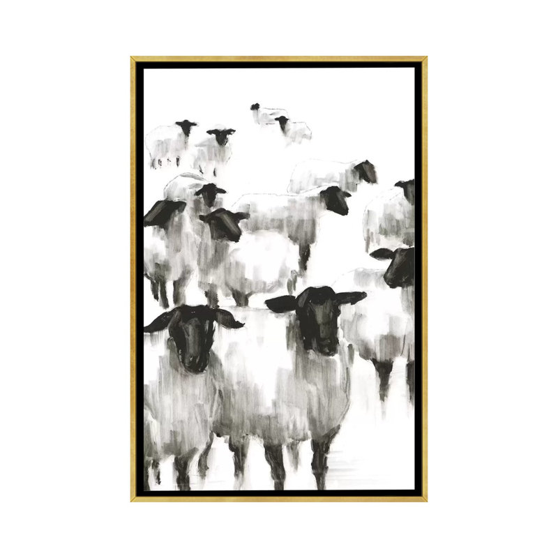 Print, H 26 po x l 18 po x 1,5 po, Toile encadrée d'or, Pas de tapis