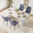 Marble texture 70.9 "Rectangular Dining Table Set-55343811-55343822-55214778