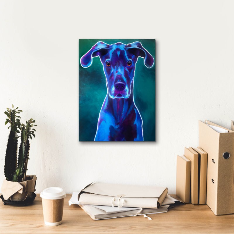 «Great Dane - Blue» par Dawg Painter, H 16 po x l 12 po x P 0,75 po