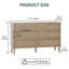 Commode 8 tiroirs en rotin avec poignées dorées, commode de rangement tissée pour chambre à coucher, salon, vestibule - Fabrication en bois d'ingénierie durable, assemblage facile, chêne