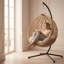 Fauteuil rond suspendu avec support - naturel