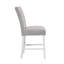 Ensemble de 2 chaises à hauteur de comptoir en velours gris et blanc à finition brillante élisaveta (ensemble de 2)